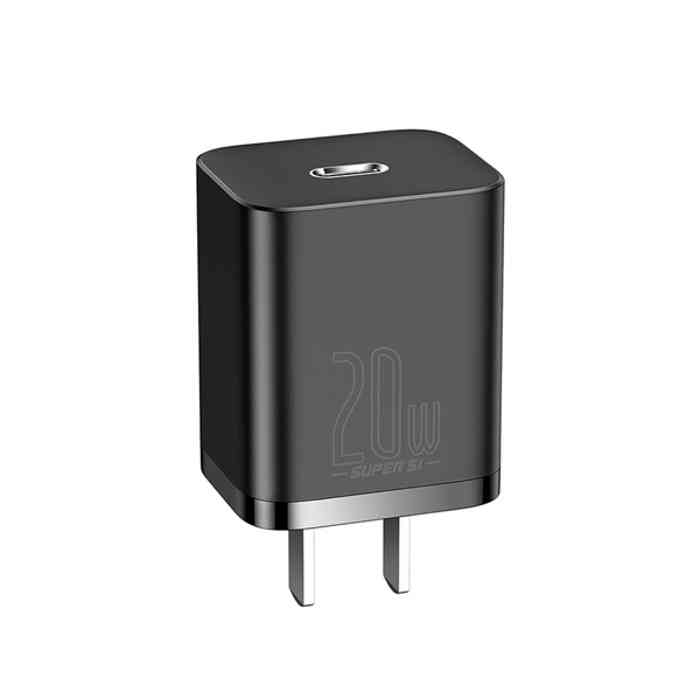 Baseus 20W PD Super Si Quick Charger With USB C to Lightning Cable 1M (TZCCSUP-A01) – Black